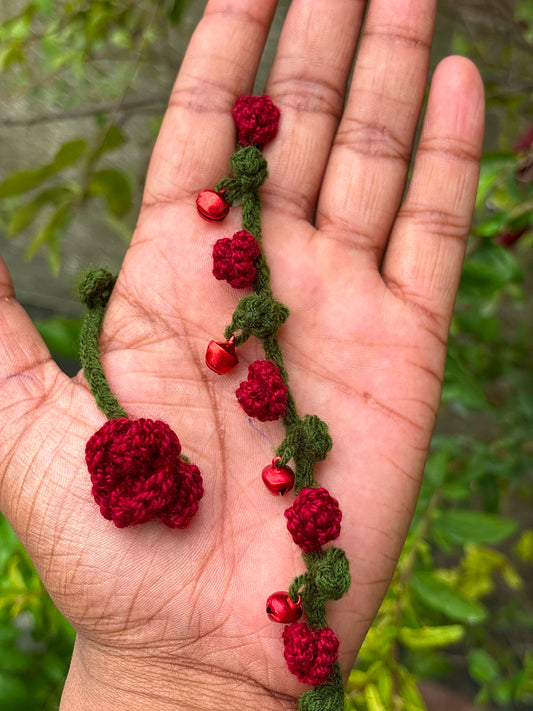 Red Rose anklet - pair