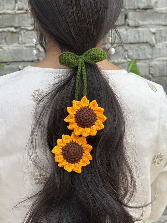 2 Sunflowers hair tie.