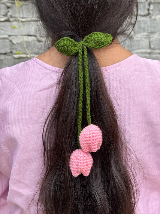 Pink Tulip hair tie