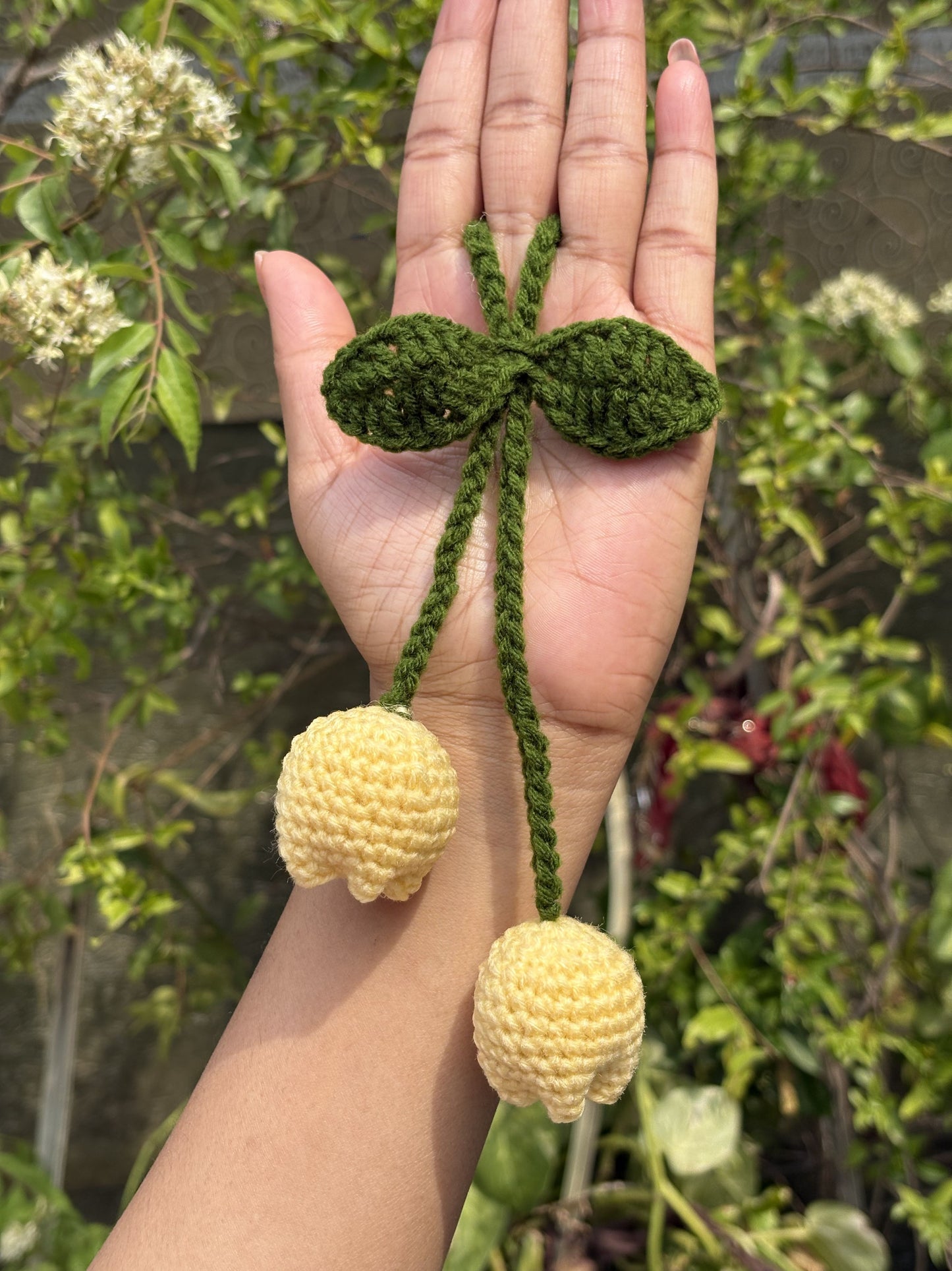Yellow tulip hair tie
