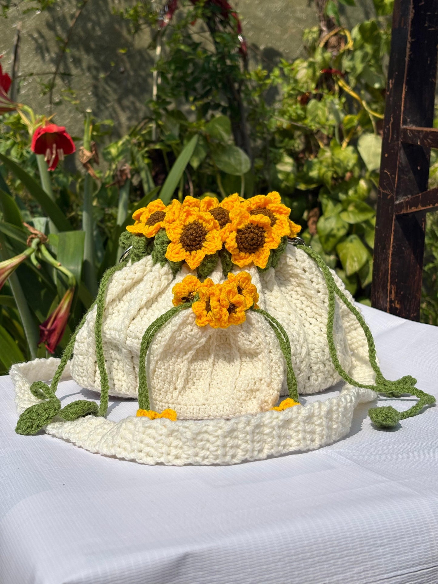 combo- Sunflower bag with mini pouch