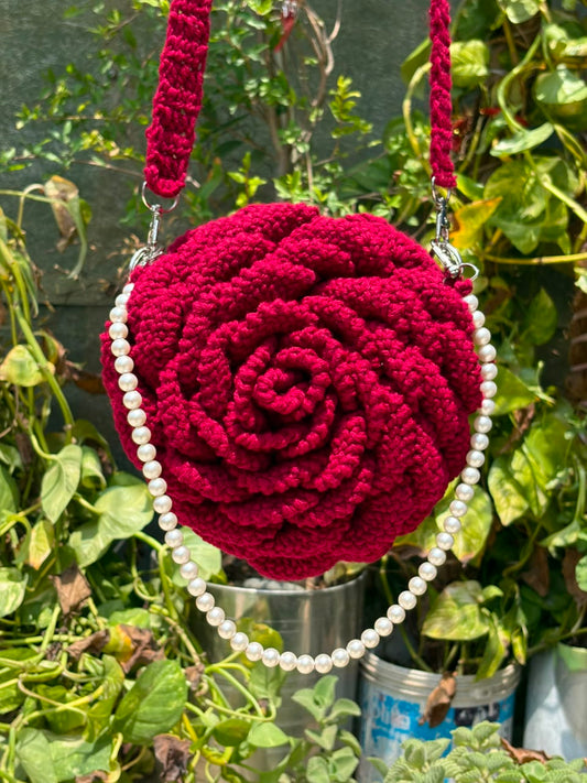 3D rose bag - Maroon