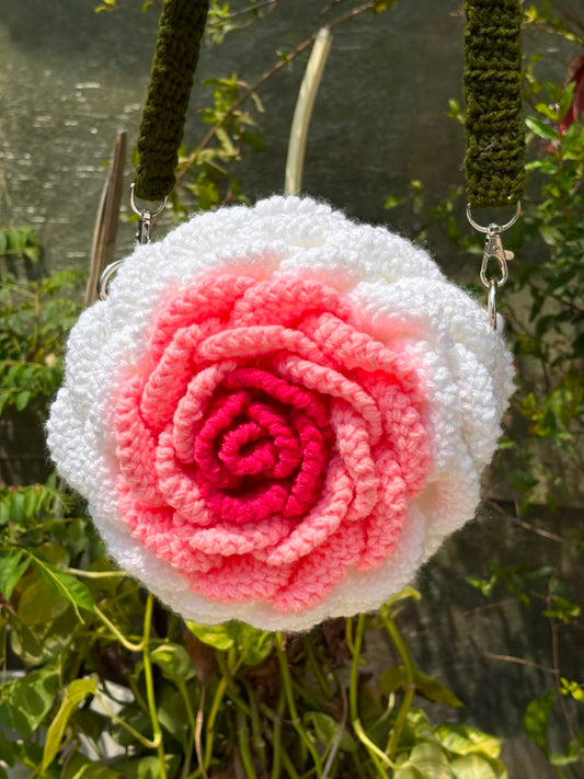 3D rose bag - White and pink