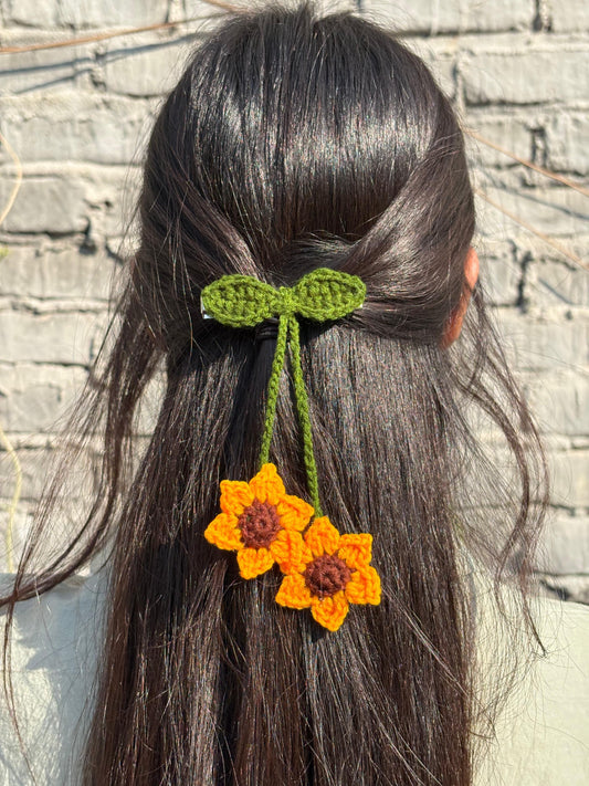 Double Sunflower hair clip