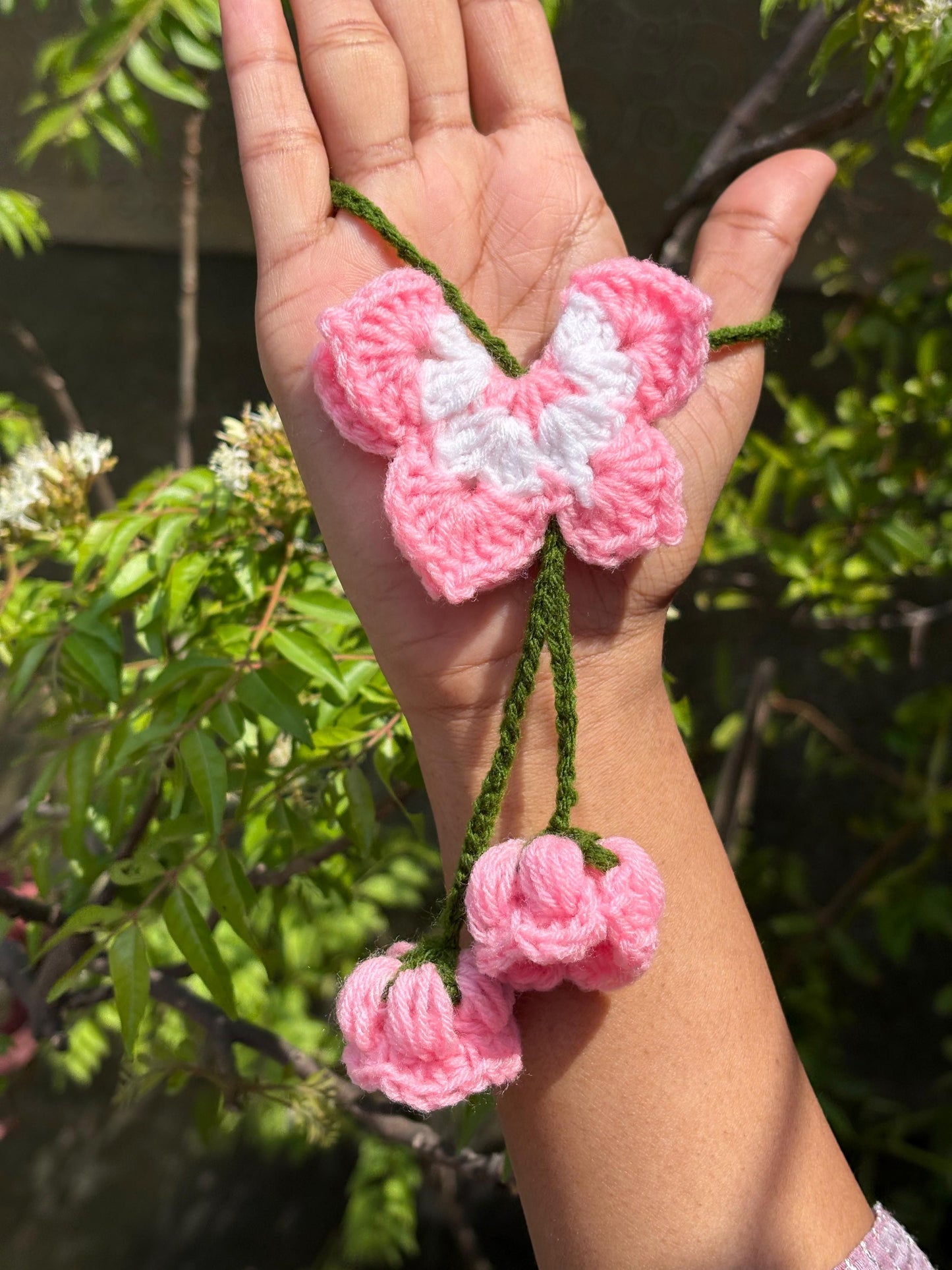 Pink Butterfly hair tie