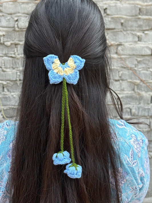 Blue Butterfly hair tie