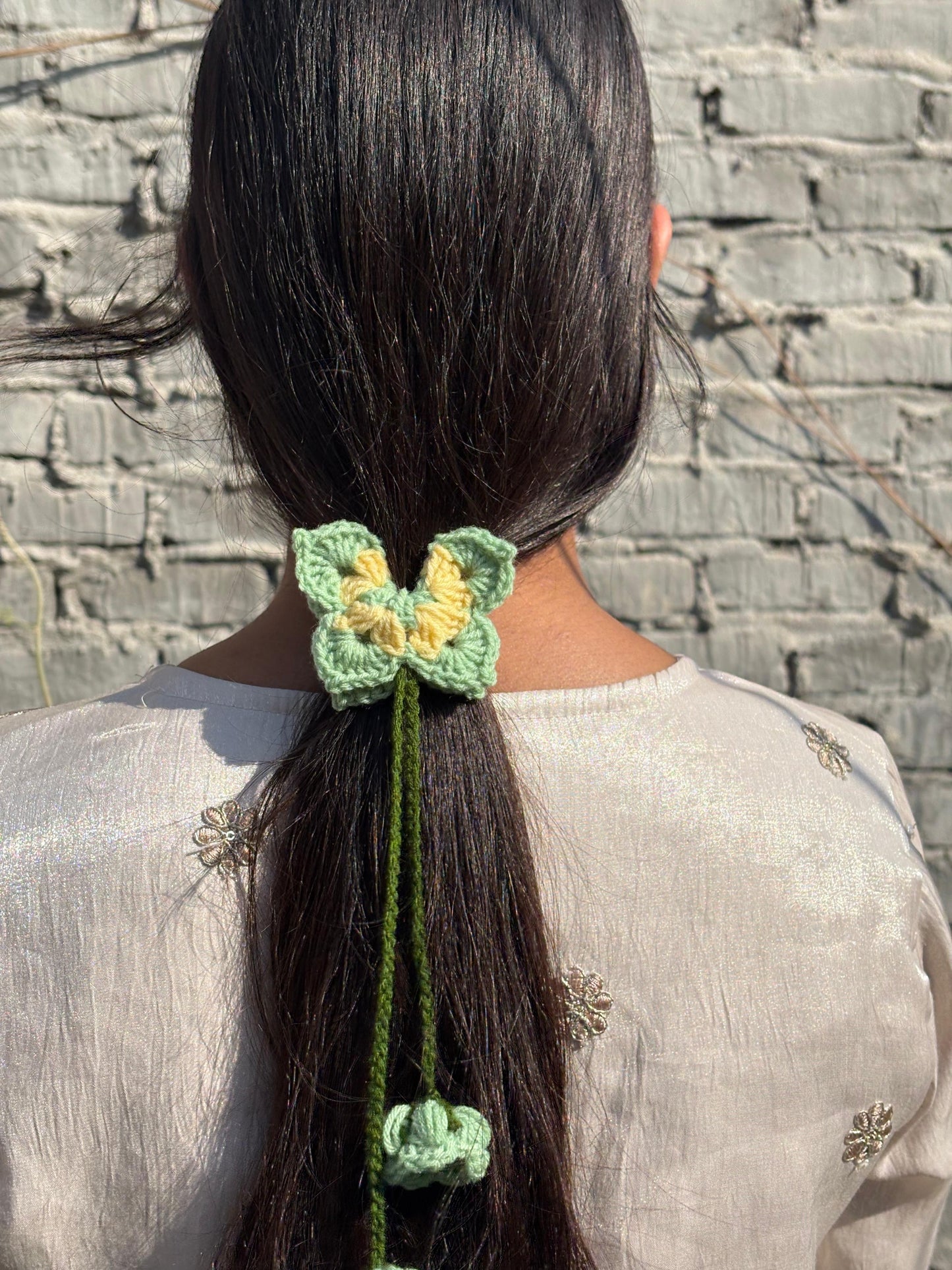 Green Butterfly hair tie