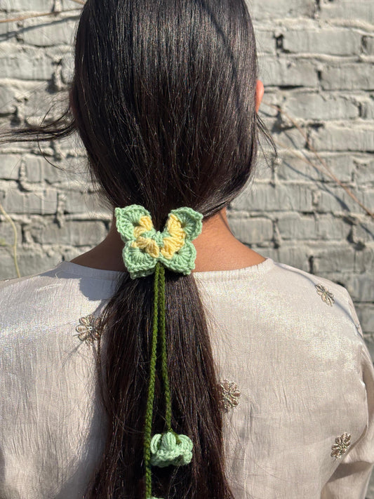 Green Butterfly hair tie