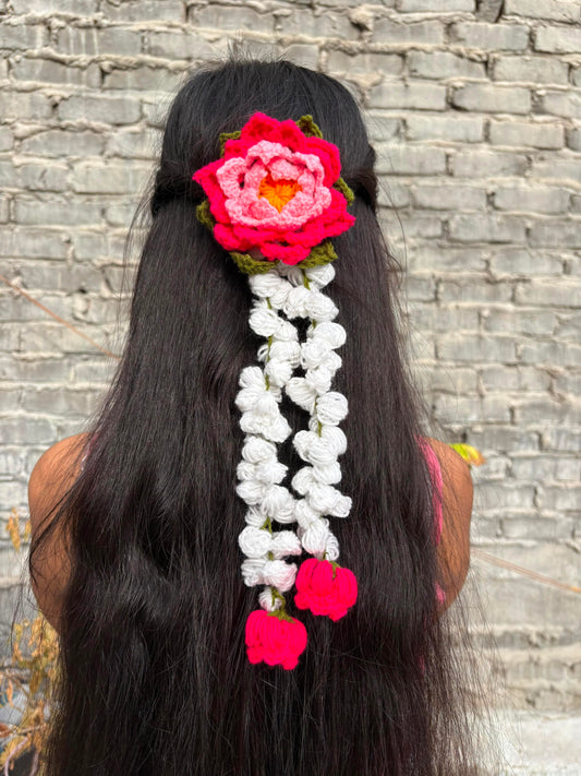 Combo - Lotus hair tie with gajra